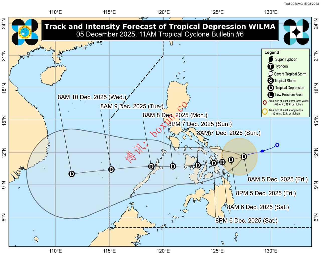 飓风威尔玛逼近！菲律宾21地升1号风暴信号 今晚可能登陆