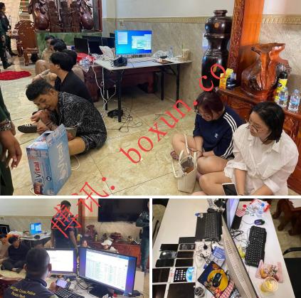 柬埔寨警方突袭金边窝点抓获9名跨国网络诈骗嫌疑人