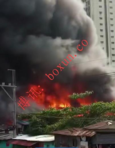 菲律宾帕赛市居民区火灾升级至三级警报 消防全力扑救