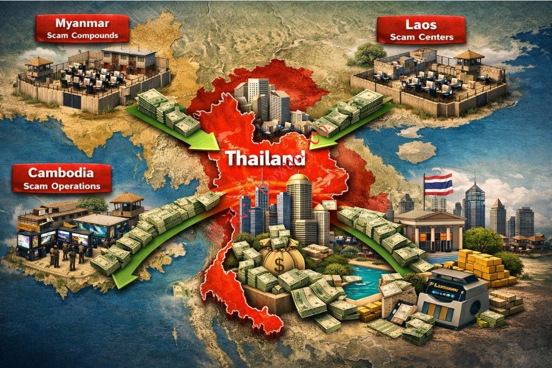 柬媒评论：泰国被指成为亚洲诈骗资金洗钱核心枢纽