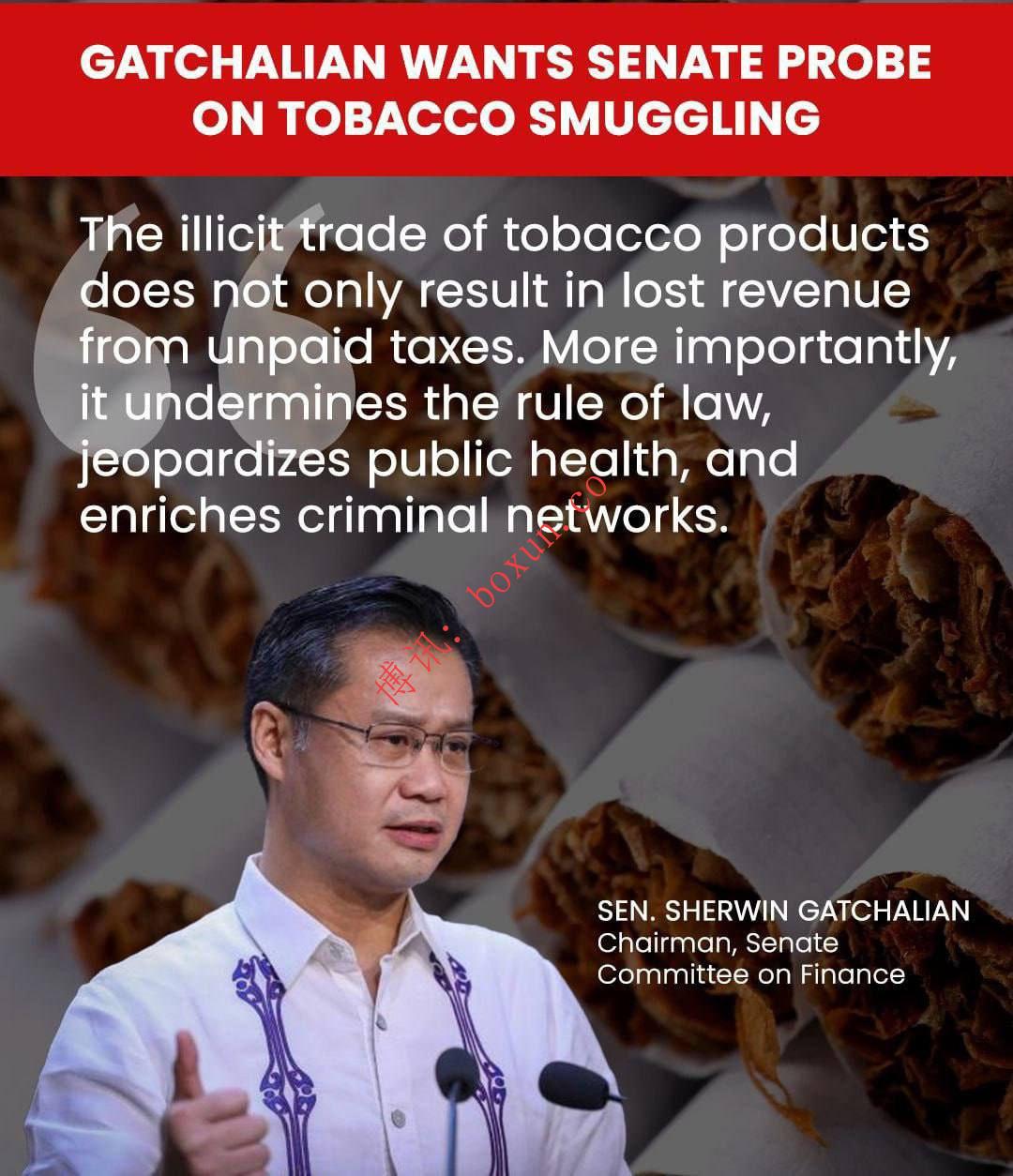 中国籍嫌疑人涉案引关注，菲参议员张乔伟促彻查香烟走私疑现“执法保护伞”